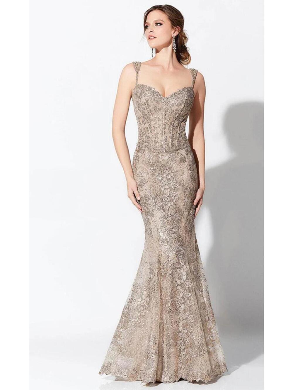 IVONNE D MON CHERI 119D41 Gown Prom Sweetheart Formal Size 10 Latte NWT Lace